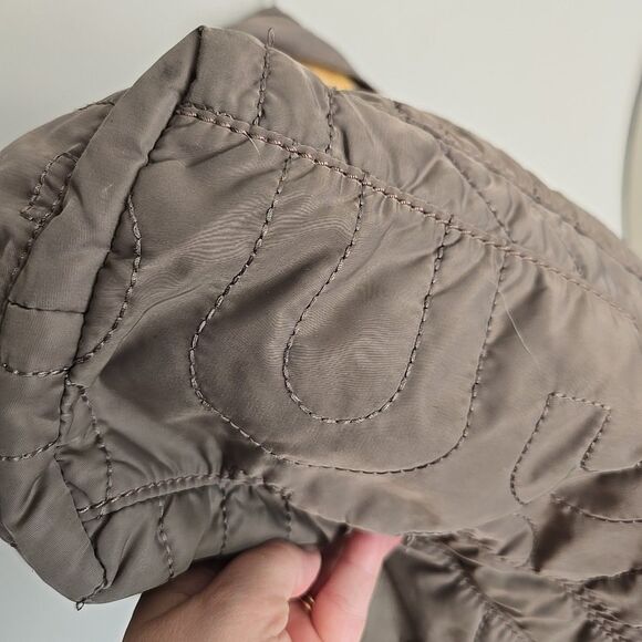 Marc By Marc Jacobs Taupe Green Nylon Quilted Tote Bag Shopper Purse Gym Slouchy - Picture 7 of 15